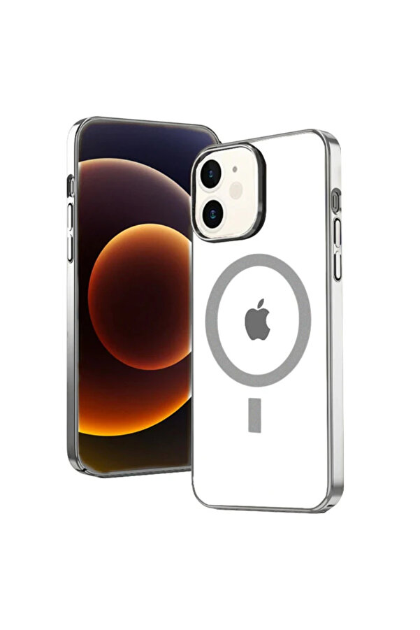 Ally İphone 12 - 12 Pro 6.1İnç Magsafe Uyumlu Renkli̇ Kenar Si̇li̇kon Kılıf-(190 - Dropx2317-1275