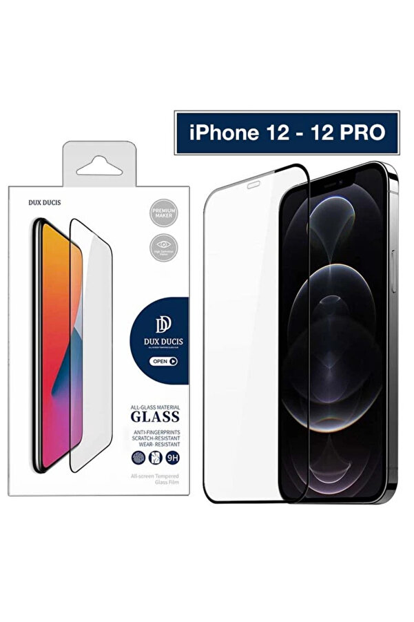 Dux Duci̇s İphone 12 - 12 Pro 6.1İnç Tempered Cam Ekran Koruyucu 10D Full Kaplama-(5 - Gms3777-4896