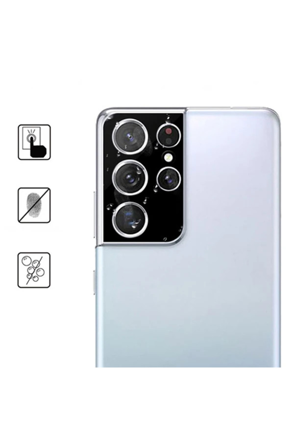 Ally Sm Galaxy S21 Ultra Hd 3D Full Tempered Cam Kamera Koruyucu-(1903) - Dropx4411-1345