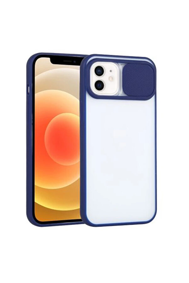 Ally İphone 12 6.1 Kamera Lens Korumalı Sürgülü Tpu Şeffaf Kılıf-(1903) - Dropx5294-1008