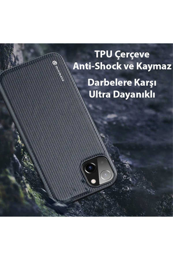 Dux Duci̇s Fi̇no Seri̇si̇ İphone 14 6.1 İnç Kılıf Premi̇um Dokuma Si̇li̇kon Kılıf-(577 - Gms9667-8495
