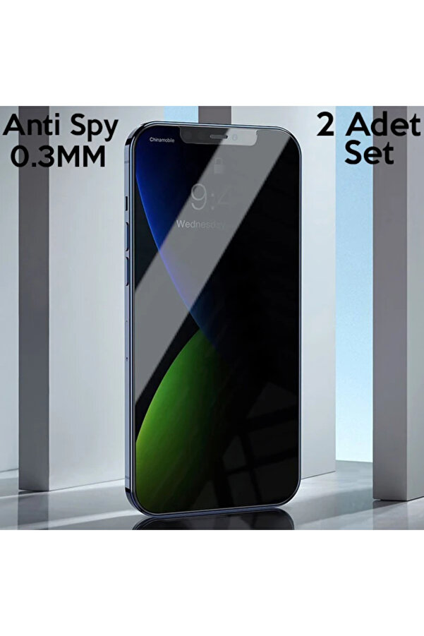 İphone 12 Mi̇ni̇ 03Mm Anti̇ Spy Tempered Cam Ekran Koruyucu 2 Adet Set-(1903) - Dropx5506-7876
