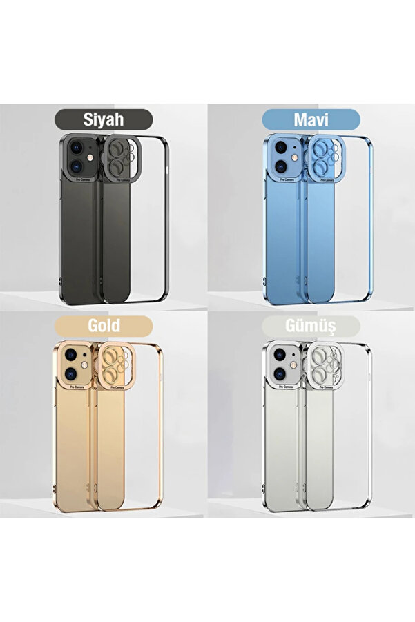 Ally Fashi̇on Seri̇es İphone 12 6.1İnç Kılıf Renkli̇ Kenar Lazer Çerçeveli̇ Si̇l - Dropx7845-9765