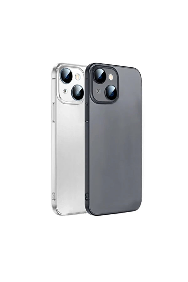 Ally İphone 14 6.1İnch Frosted Glass Şeffaf Kamera Korumalı Kılıf-(1903) - Dropx4165-2628