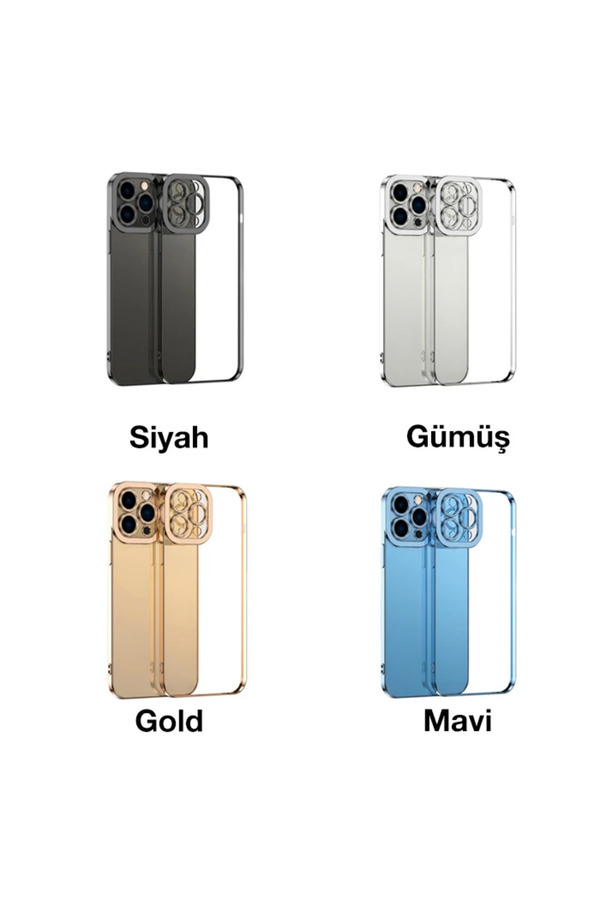 Ally Fashi̇on Seri̇es İphone 11 Pro Kılıf Renkli̇ Kenar Lazer Çerçeveli̇ Si̇li̇kon - Dropx4021-2546