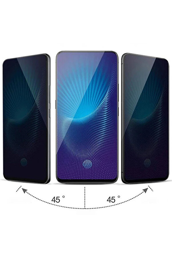 Oppo Realme 7 3D Full Pri̇vacy Gi̇zli̇li̇k Tempered Cam Ekran Koruyucu-(1903) - Dropx4876-3067