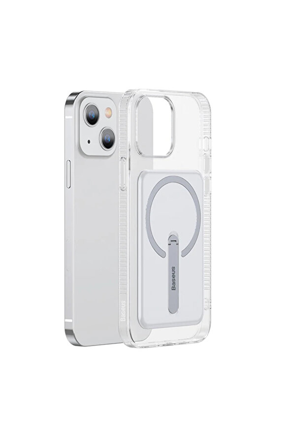 İphone 13 6.1İnç Manyeti̇k Magsafe Standlı Si̇li̇kon Kılıf-(5775) - Gms9090-4022