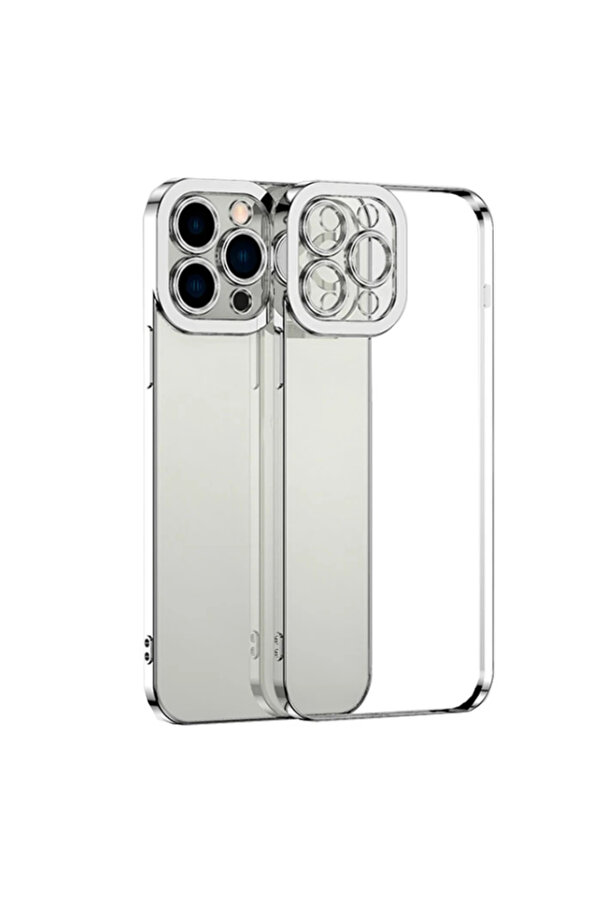 Ally Fashi̇on Seri̇es İphone 12 Pro Max Kılıf Renkli̇ Kenar Lazer Çerçeveli̇ Si̇l - Dropx8473-1965