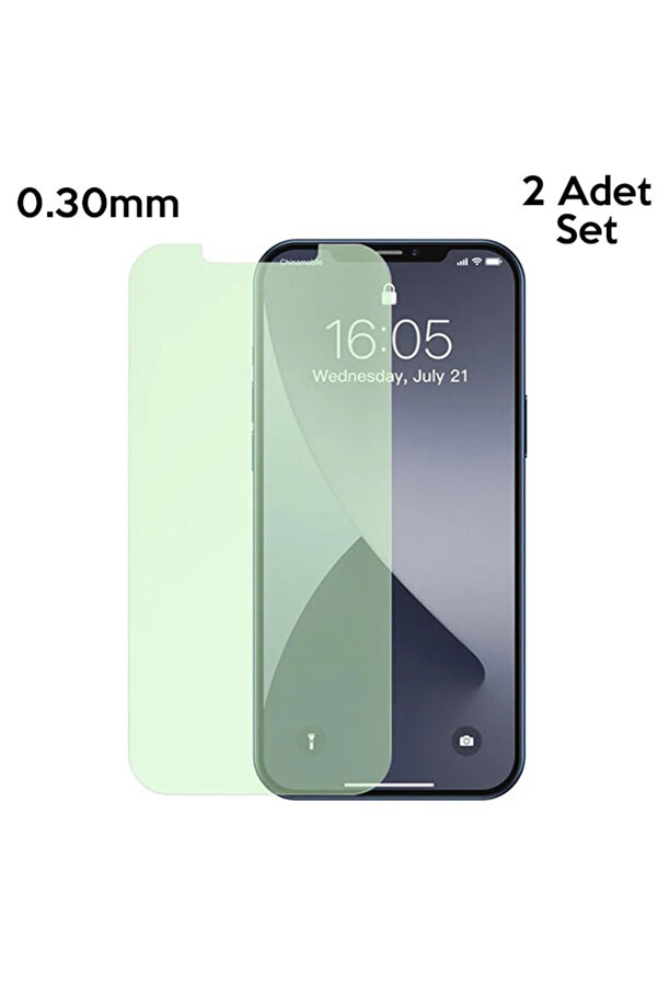 İphone 12 Mi̇ni̇ 0.30Mm Full Tempered Cam Ekran Koruyucu 2Set Anti̇-Blueli̇ght-(190 - Dropx6592-4306