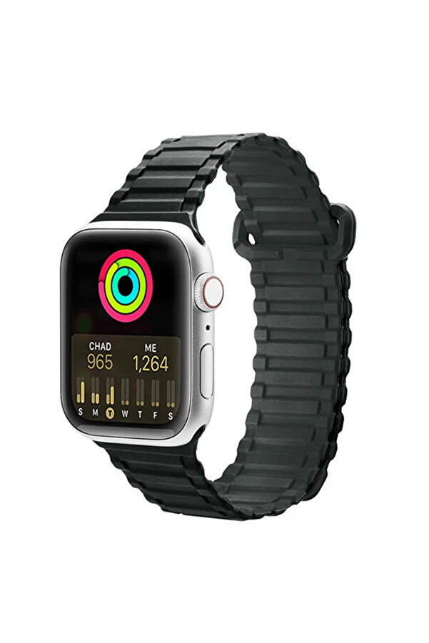 Dux Duci̇s Apple Watch 42/44/45Mm İçi̇n Manyeti̇k Armor Si̇li̇kon Kordon Kayış-(19 - Dropx1534-8630