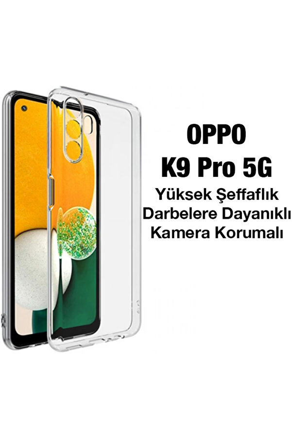 Ally Oppo K9 Pro 5G Kılıf Kamera Korumalı Ultra İnce Şeffaf Si̇li̇kon Kılıf - Dropx5464-9017