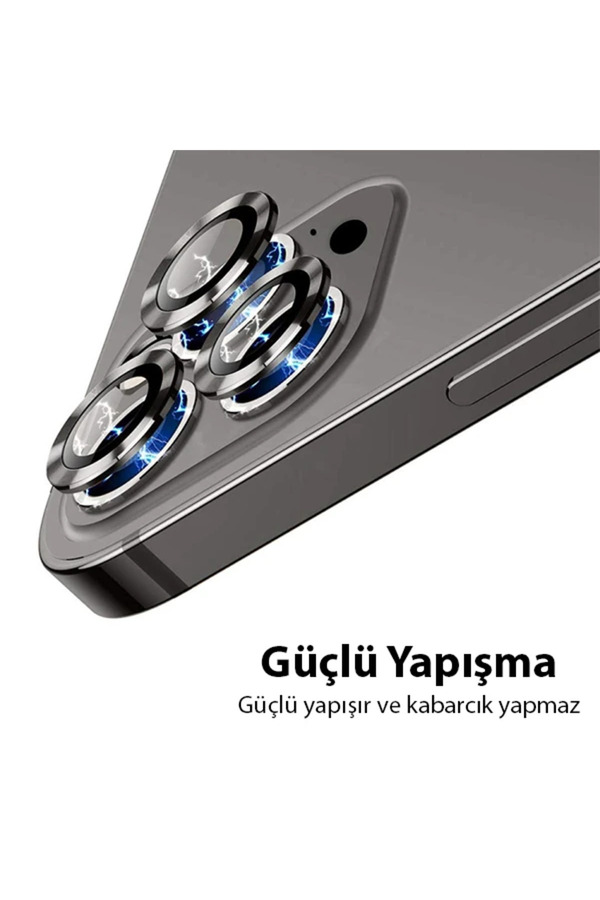 Ally İphone 13 Pro -13 Pro Max 3D Metal Çerçeveli̇ Kamera Lens Koruyucu-(1903) - Dropx9920-7713