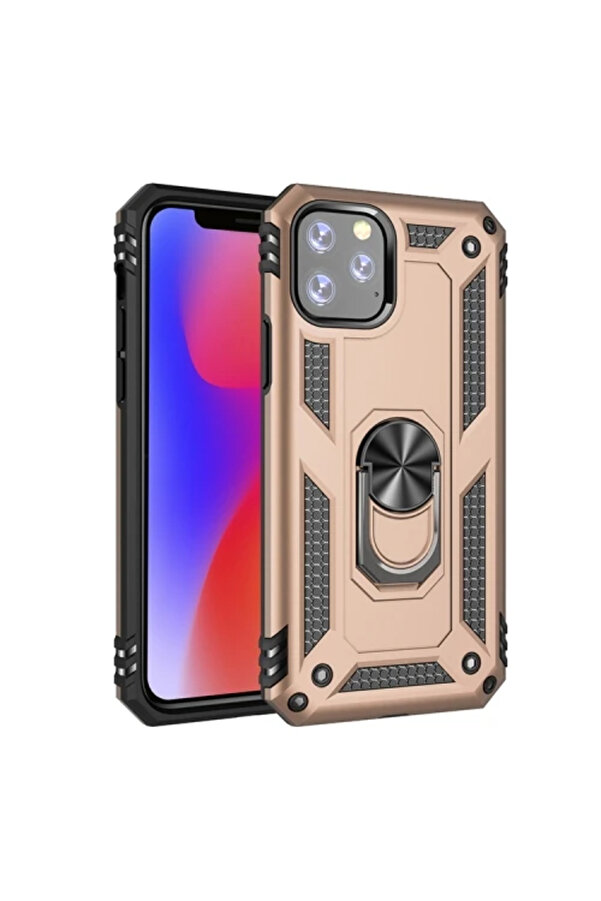 Ally İphone 11 Pro 5.8 İnch Yüzüklü Kılıf Armor Shockproof Ri̇ng Kılıf-(19 - Dropx8363-9025