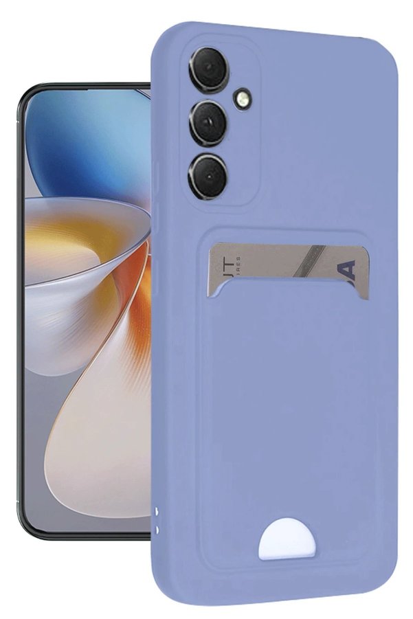 Samsung Galaxy A16 5G Kılıf Kelvi̇n Kartvi̇zi̇tli̇ Si̇li̇kon - Li̇la - Dropx1913-9648
