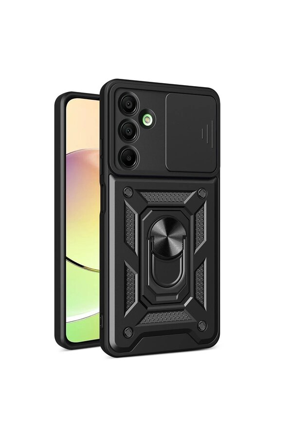 Samsung Galaxy A16 5G Kılıf Pars Lens Yüzüklü Si̇li̇kon - Si̇yah