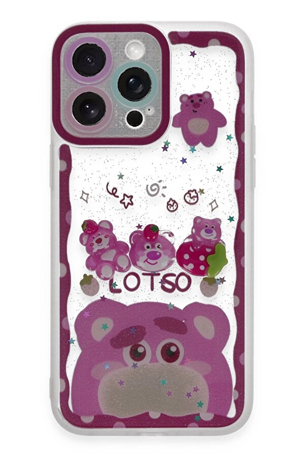 İphone 14 Pro Kılıf Sweet Desenli̇ Si̇li̇kon Kapak - Pembe