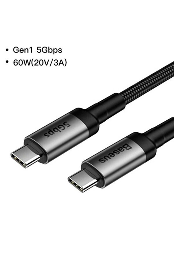 Cafule Seri̇es Type-C Pd3.1 Gen1 60W(20V/3A) 5Gbps Usb Şarj Kablasu 1Metre-(5418-9938