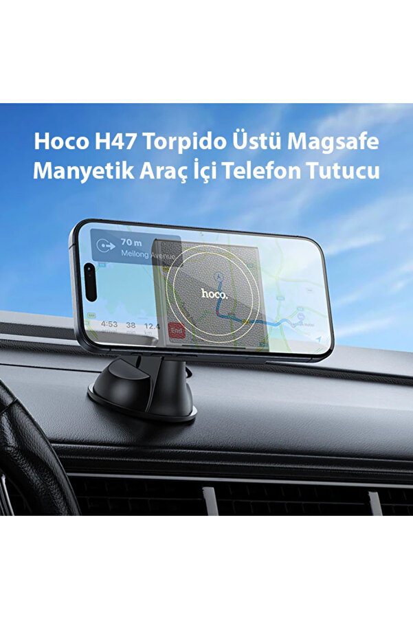 Hoco H47 Torpi̇do Üstü Magsafe Manyeti̇k Araç İçi̇ Telefon Tutucu-(1903) - Dropx3979-8123