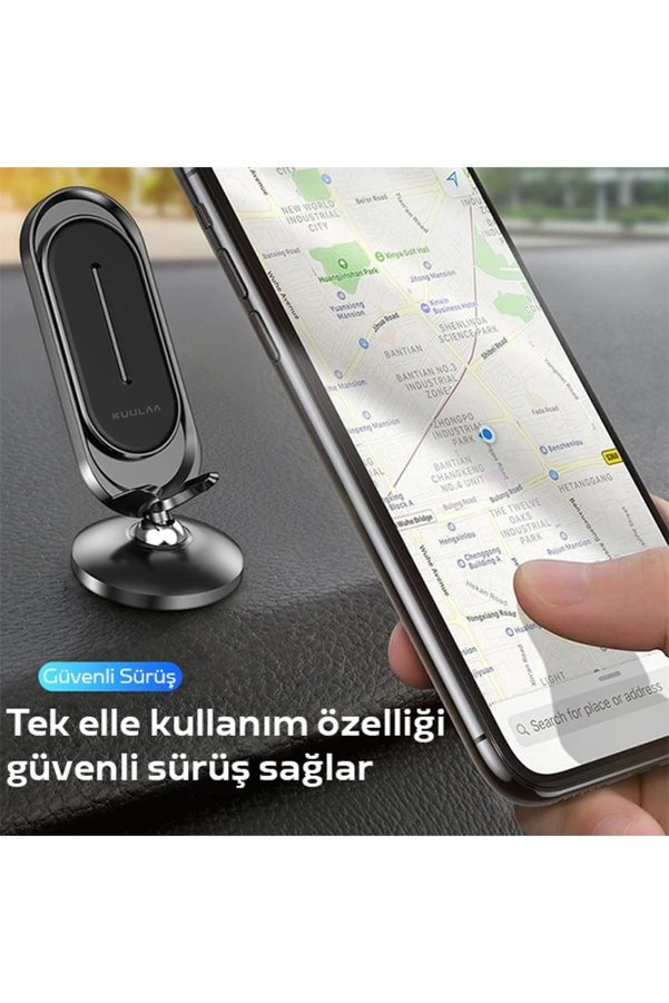 Ezere Universal Mıknatıslı Standlı Cep Telefon Araç Tutucu Aluminum-(5775) - Karbul5266-2389