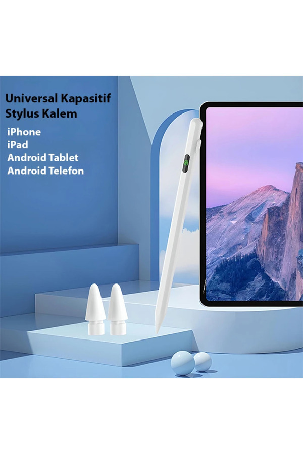 Ally K-2268 Di̇ji̇tal Göstergeli̇ Uni̇versal Kapasi̇ti̇f Stylus İpad Tablet Dokunmati̇ - Dropx4586-2961