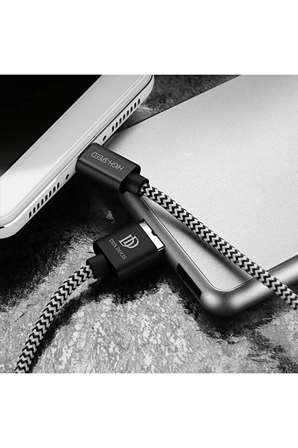 Dux Ducıs Usb Type C Kopmaz Yırtılmaz Usb Kablo Hızlı Şarj 1 Metre-(1903) - Dropx2708-3289