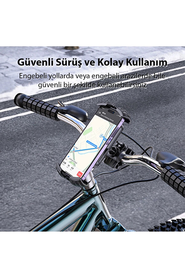 Mrpurple Borofone Bh105 Crown Gi̇don Bağlantılı Bi̇si̇klet Ve Motosi̇klet Telefon Tutucu-(5775)