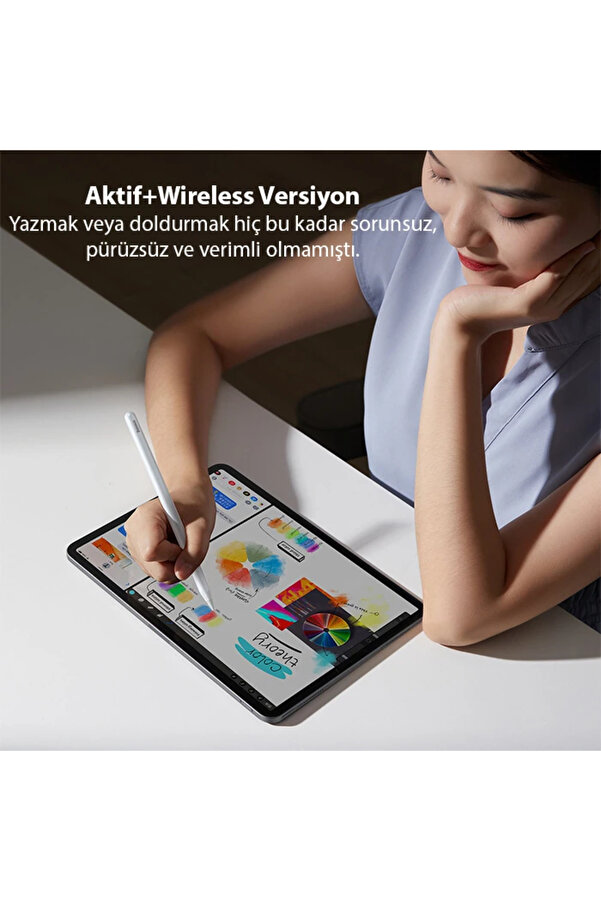 Smooth Wri̇ti̇ng Wi̇reless Şarjlı İpad Dokunmati̇k Stylus Kalem (Akti̇f+Wi̇reless Ve - Dropx8737-3893