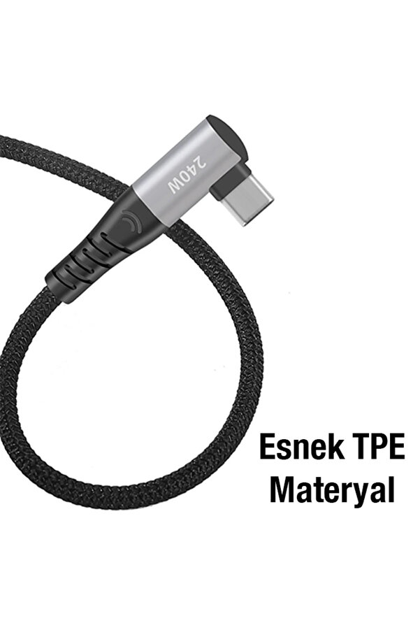 Ally 240W Type-C To Type-C Yatay Laptop-Telefon Hızlı Data Ve Şarj Kablosu-(1 - Dropx2170-3856