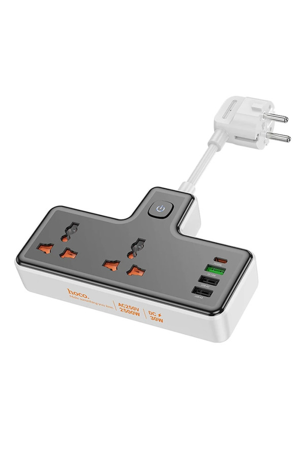 Hoco Ac12A 2500W 2 Pri̇z + 3 Usb + 30W Type-C Multi̇fonksi̇yonel Pri̇z Çoğaltıcı Şa - Gms5820-1130