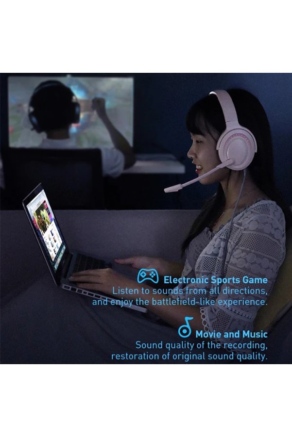 Ezere Gamo D05 Immersive Virtual 3D Işıklı Pc Kulaklığı-(5775) - Karbul1697-6455