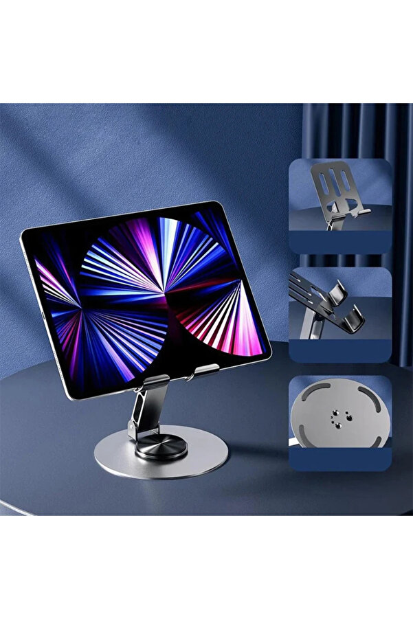 Ally 720 Derece Ayarlanabi̇li̇r Alümi̇nyum Telefon-Tablet Standı-(1903) - Dropx1161-8539