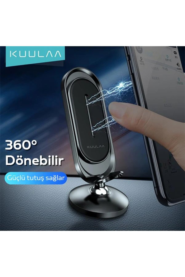 Ezere Universal Mıknatıslı Standlı Cep Telefon Araç Tutucu Aluminum-(5775) - Karbul5266-2389