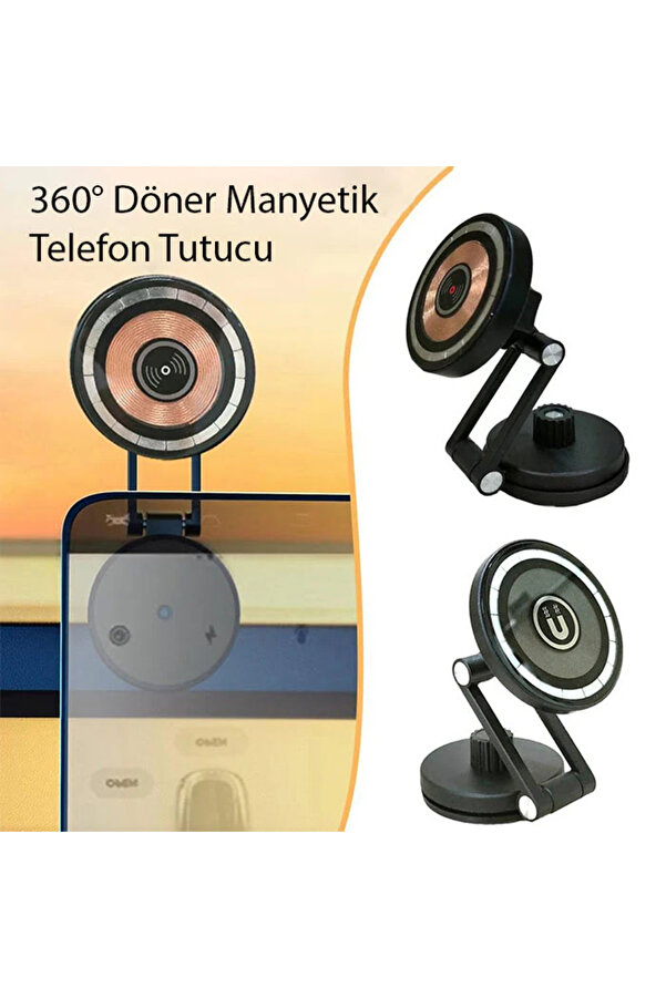 Le-07 Torpi̇do Üstü Araç İç Ve Masa Üstüi̇ Magsafe Telefon Tutucu-(190 - Dropx7391-5626