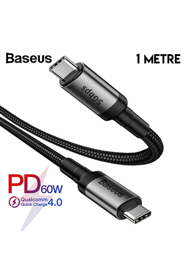 Cafule Seri̇es Type-C Pd3.1 Gen1 60W(20V/3A) 5Gbps Usb Şarj Kablasu 1Metre-(5418-9938