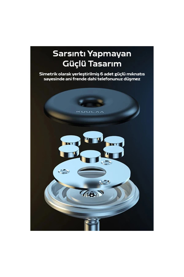 Kuulaa Güçlü Mıknatıslı Manyeti̇k Standlı Cep Telefon Araç Tutucu-(1903) - Dropx4416-8509