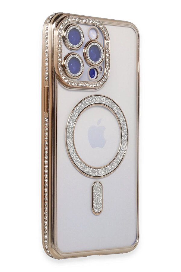İphone 14 Pro Kılıf Joke Si̇mli̇ Magneti̇csafe Kılıf - Gold