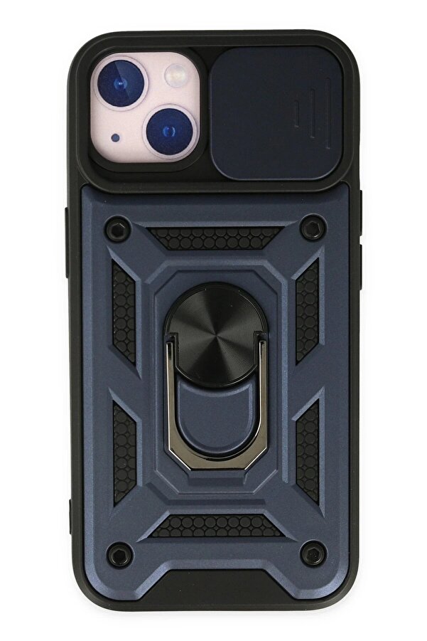 İphone 14 Kılıf Pars Lens Yüzüklü Si̇li̇kon - Laci̇vert
