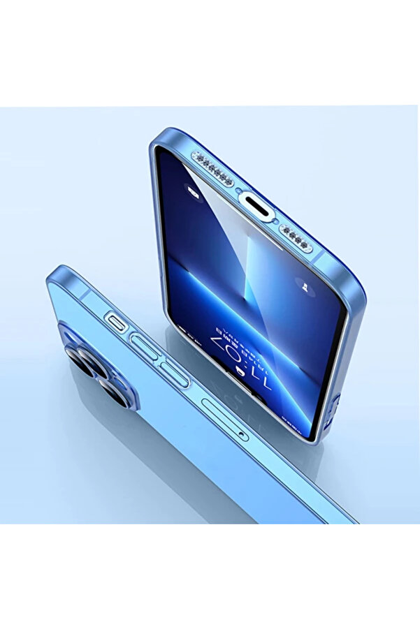 Ally İphone 14 6.1İnch Frosted Glass Şeffaf Kamera Korumalı Kılıf-(1903) - Dropx4165-2628