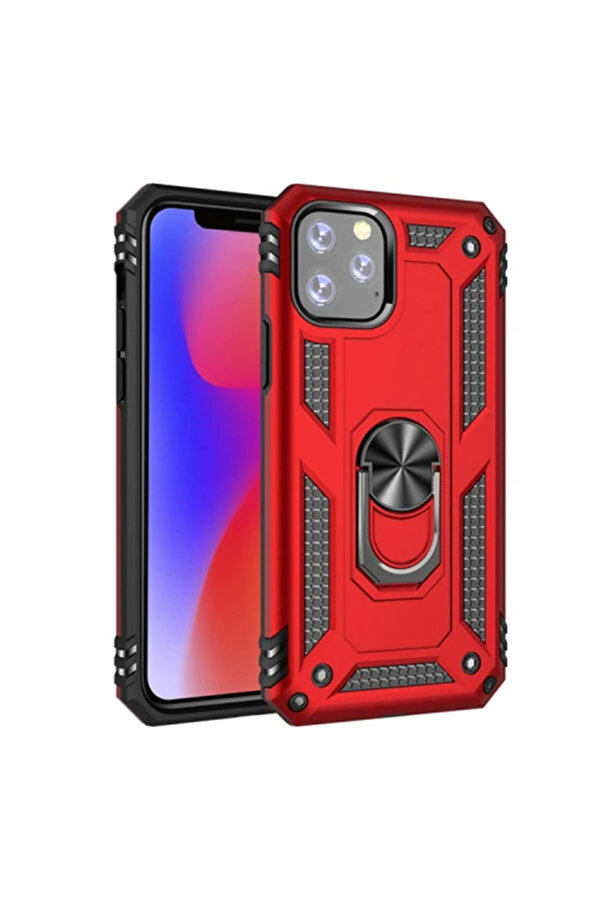 Ally İphone 11 Pro Max 6.5İnch Yüzüklü Kılıf Armor Shockproof Ri̇ng Kılıf- - Dropx6484-7514