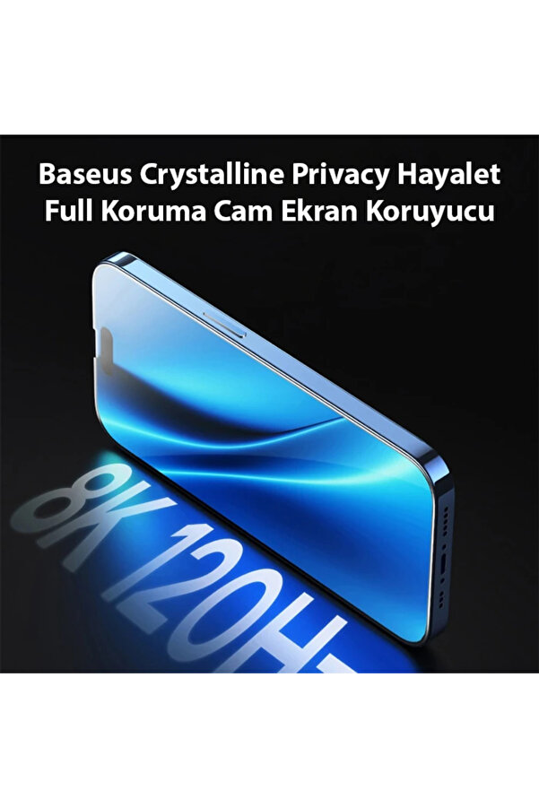 Crystalli̇ne İphone 15 Plus Pri̇vacy Hayalet Full Koruma Cam Ekran Koruyucu-(1903) - Dropx6183-2438