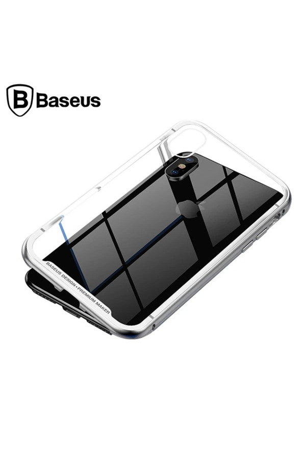 İphone Xs Max Arkası Cam Manyeti̇k Metal Frame Kılıf-(5775) - Gms2296-3287