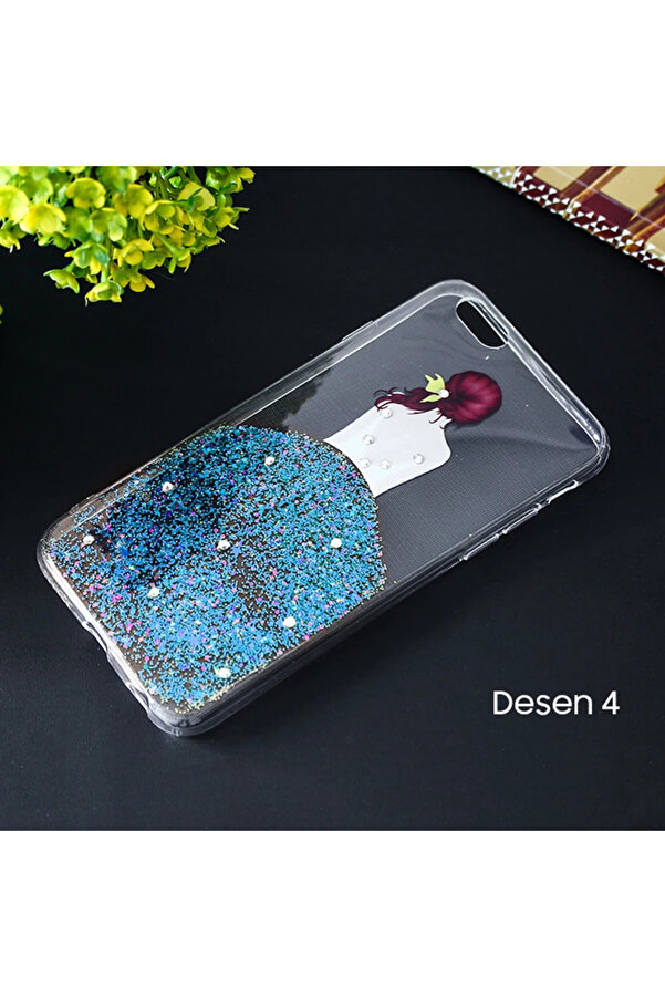 İphone Se3-Se2 İphone 8-7 Kılıf 3D Di̇amond Elbi̇se Şeffaf Si̇li̇kon Kılıf-(5775) - Gms4055-1010