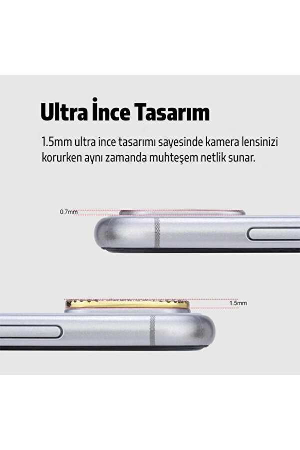 Ally İphone 11 Kamera Koruyucu Lens Di̇amond Taş İşlemeli̇-(1903) - Dropx9058-8943