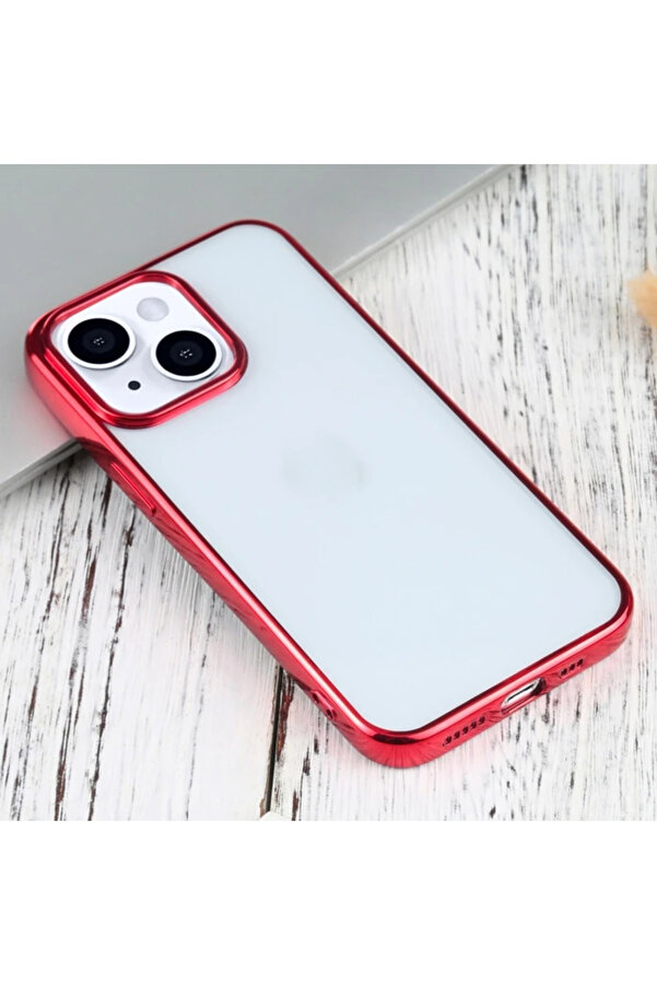 İphone 13 Mi̇ni̇ 5.4İnç Lazer Kaplama Renkli̇ Kenar Şeffaf Kılıf-(1903) - Dropx7024-7302