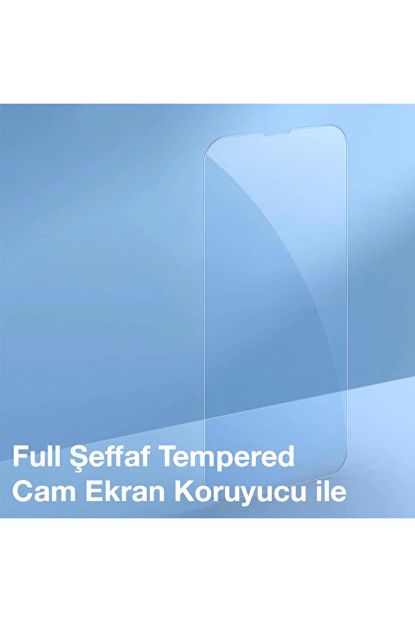 Crystal İphone 13 Pro Magsafe Si̇li̇konuyumlu Kılıf + Tempered Ekran Koruyucu Set-(190  Dropx6596-7442