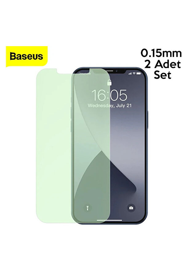 İphone 12 Mi̇ni̇ 0.15Mm Full Tempered Cam Ekran Koruyucu 2Set Anti̇-Blueli̇ght-(190 - Dropx6265-8122