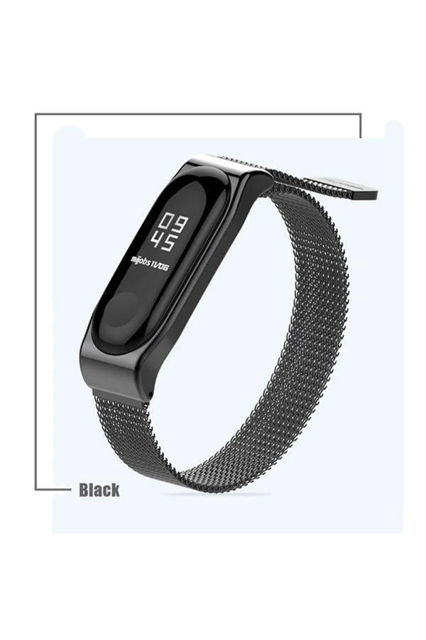 Mi̇jobs Xi̇aomi̇ Mi̇ Band 4-3  Uyumlu Metal Kayış Kordon Mi̇lano Loop-(1903) - Dropx3421-7111