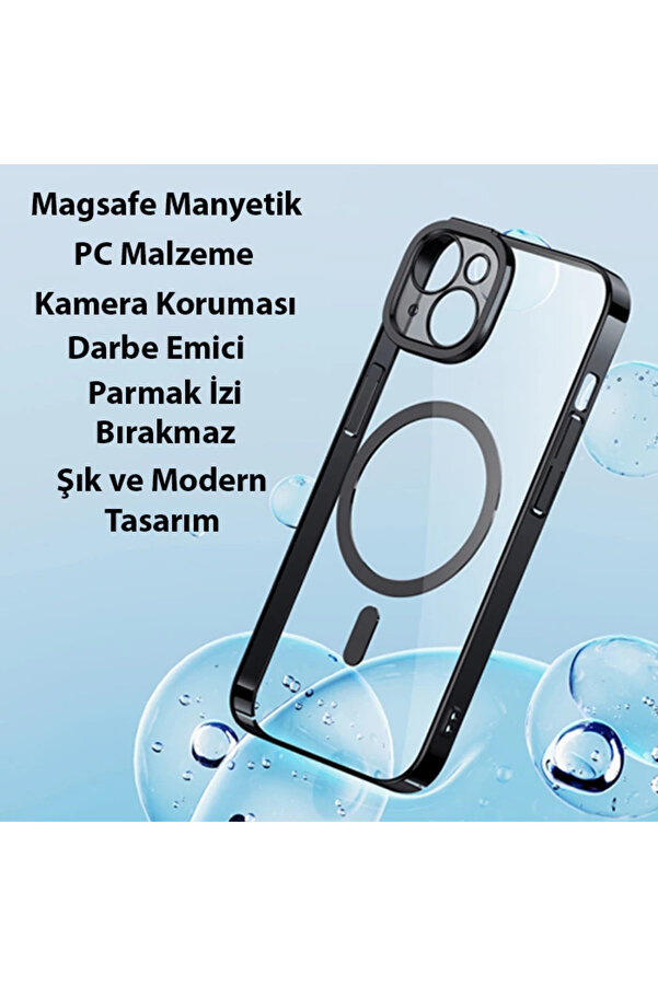 Gli̇tter İphone 14 Plus 6.7 Magsafe Si̇li̇kon Kılıf + Tempered Ekran Koruyucu Set - Dropx6330-3607