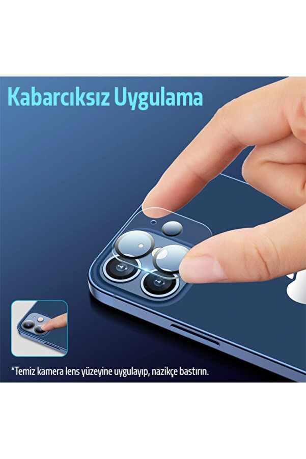 Ally İphone 12 6.1 3D Full Tempered Glass Cam Kamera Koruyucu-(1903) - Dropx1132-6135