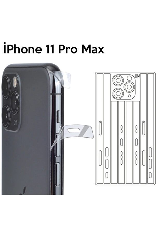 İphone 11 Pro Max 6.5 Hi̇drojel Hayalet Yan Alt Üst Kamera Kaplama Fi̇lm-(5775) - Gms6064-8658